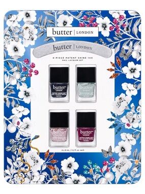 BUTTER LONDON 4-PIECE PATENT SHINE 10X NAIL LACQUER SET - BRAND NEW